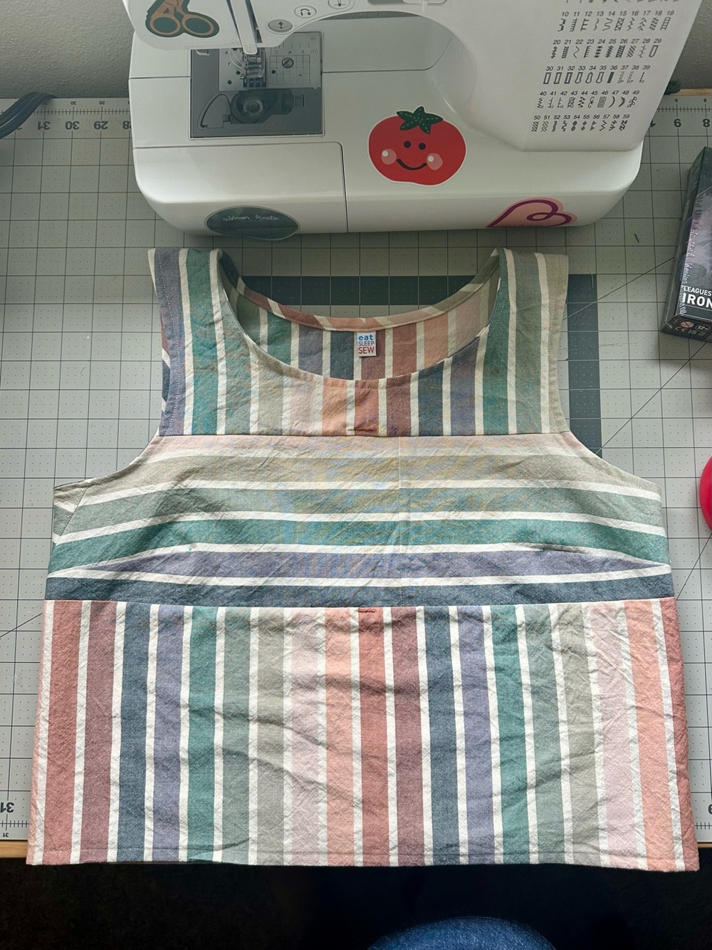 Striped Sleeveless Cotton Tank Top - Multi